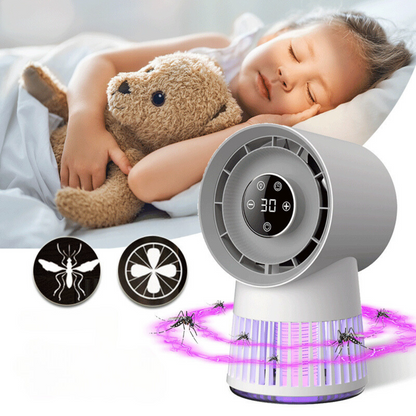 Ventilateur de Bureau 2-en-1 Tue-Moustiques et Lampe de Nuit